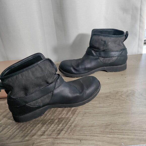 North Face Ballard Womens Pull On Boot Black Leather Size 10 - Picture 6 of 10